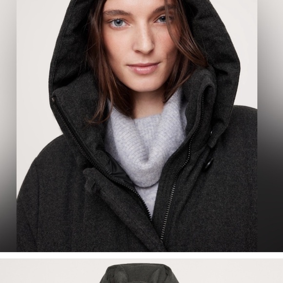 Last chance !NWT! Banana Republic Coal Black Flannel Long Puffer Coat - Medium - Picture 3 of 11